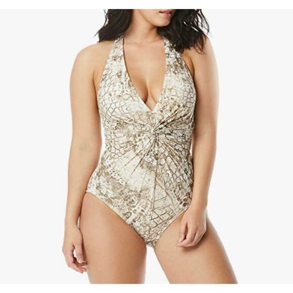 Coco Reef Contours Crocodile Twist Shaping One-Piece Swimsuit - Picture 1 of 7